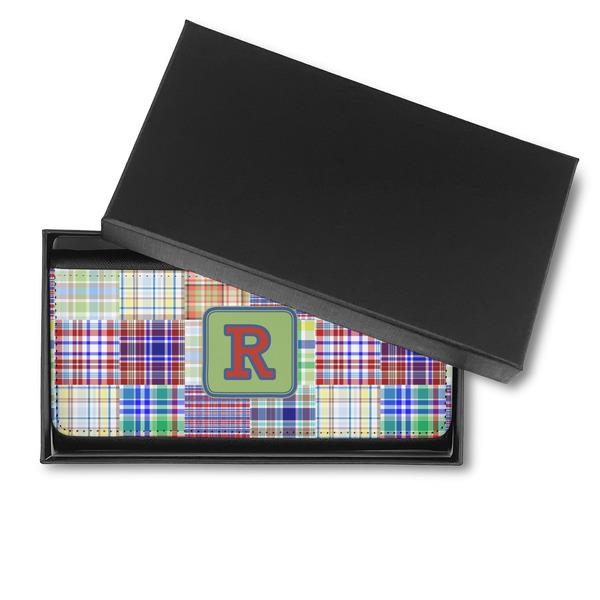 Blue Madras Plaid Print Ladies Wallet - in box