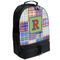 Blue Madras Plaid Print Backpacks - Black (Personalized)