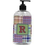 Blue Madras Plaid Print Plastic Soap / Lotion Dispenser (Personalized)