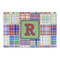 Blue Madras Plaid Print Large Rectangle Car Magnets- Front/Main/Approval