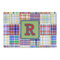 Blue Madras Plaid Print Large Rectangle Car Magnet (Personalized)