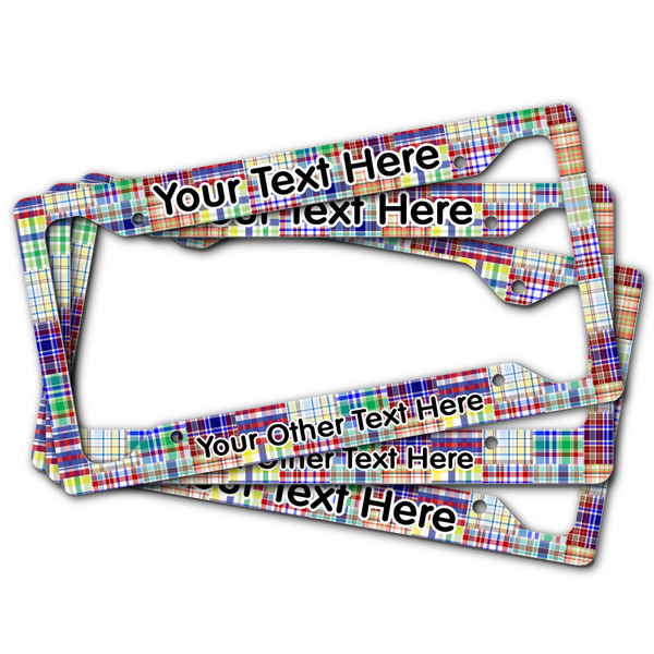Blue Madras Plaid Print License Plate Frames - (PARENT MAIN)