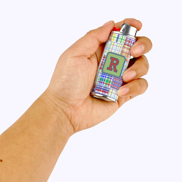 Blue Madras Plaid Print Lighter Case - LIFESTYLE