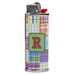 Blue Madras Plaid Print Case for BIC Lighters (Personalized)