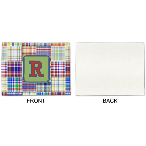 Blue Madras Plaid Print Linen Placemat - APPROVAL Single (single sided)