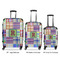 Blue Madras Plaid Print Luggage Bags all sizes - With Handle