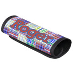 Blue Madras Plaid Print Luggage Handle Cover (Personalized)