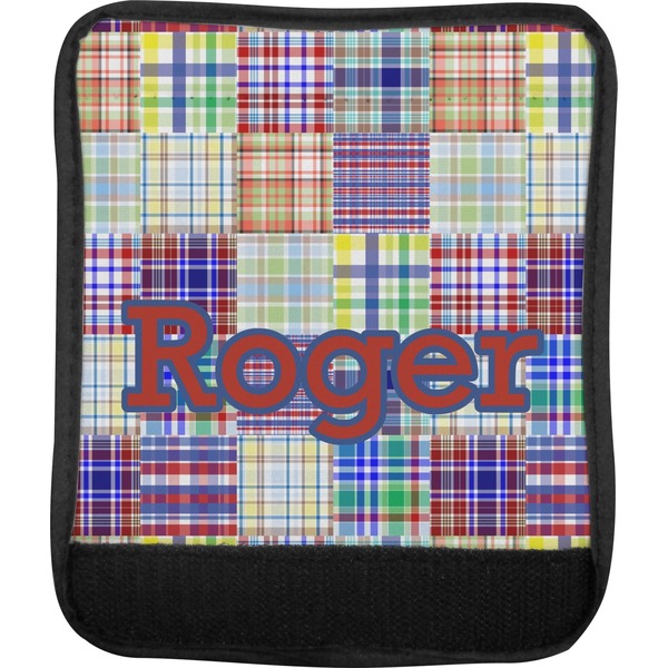 Blue Madras Plaid Print Luggage Handle Wrap (Approval)