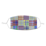 Blue Madras Plaid Print Kid's Cloth Face Mask