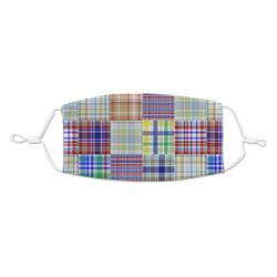 Blue Madras Plaid Print Kid's Cloth Face Mask