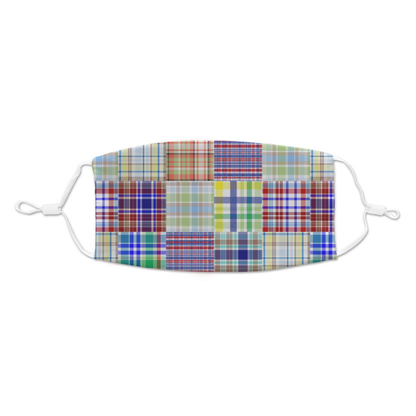 Custom Blue Madras Plaid Print Kid's Cloth Face Mask