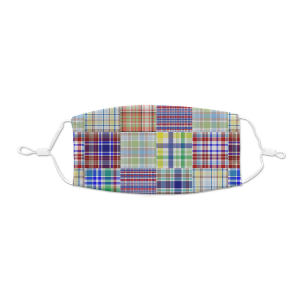 Custom Blue Madras Plaid Print Kid's Cloth Face Mask - XSmall