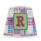 Blue Madras Plaid Print Poly Film Empire Lampshade - Front View