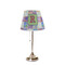 Blue Madras Plaid Print Poly Film Empire Lampshade - On Stand