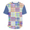 Blue Madras Plaid Print Men's Crew T-Shirt - X Large