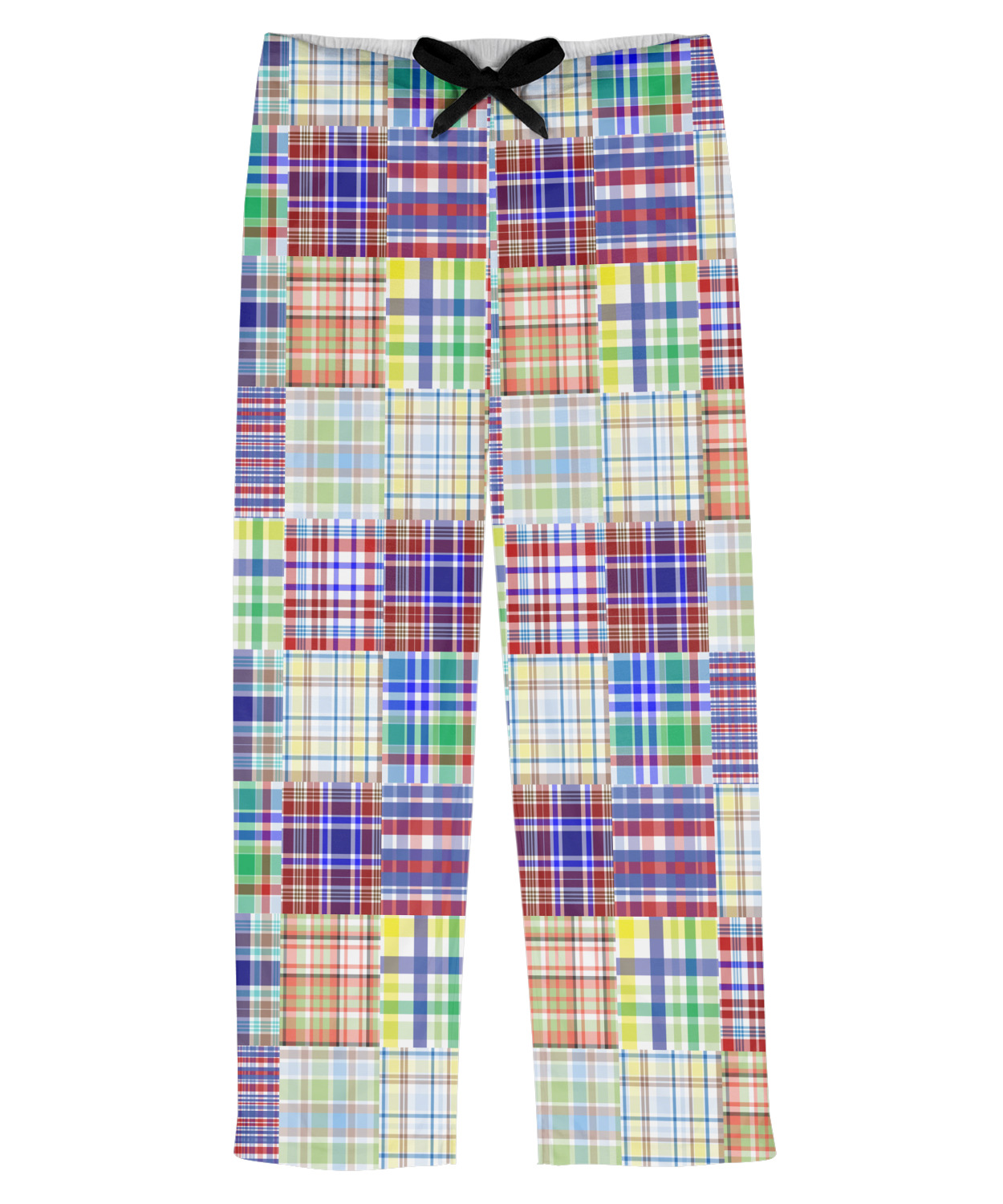 Custom Blue Madras Plaid Print Mens Pajama Pants - M | YouCustomizeIt