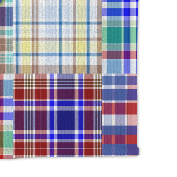 Blue Madras Plaid Print Microfiber Dish Rag - DETAIL