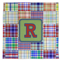 Blue Madras Plaid Print Microfiber Dish Towel (Personalized)
