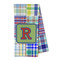 Blue Madras Plaid Print Kitchen Towel - Microfiber (Personalized)