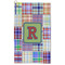 Blue Madras Plaid Print Microfiber Golf Towel (Personalized)