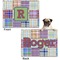 Blue Madras Plaid Print Microfleece Dog Blanket - Regular - Front & Back