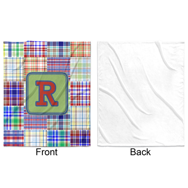Blue Madras Plaid Print Minky Blanket - 50"x60" - Single Sided - Front & Back