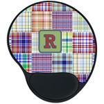 Blue Madras Plaid Print Mouse Pad with Wrist Support