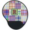 Blue Madras Plaid Print Mouse Pad with Wrist Support - Main