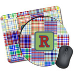 Blue Madras Plaid Print Mouse Pad (Personalized)