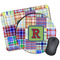 Blue Madras Plaid Print Mouse Pad (Personalized)
