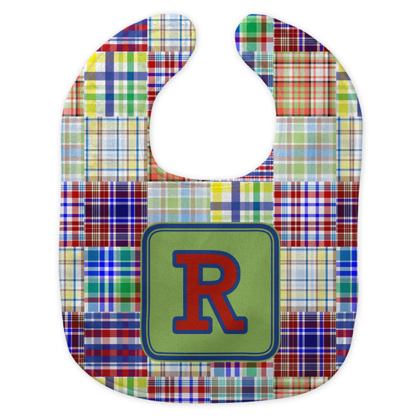 Blue Madras Plaid Print New Bib Flat Approval