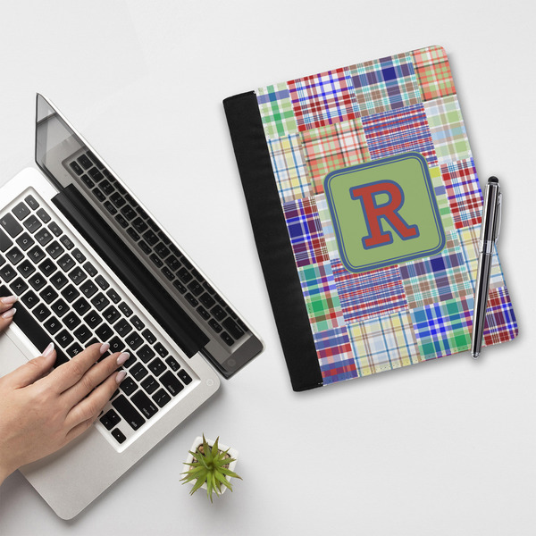 Blue Madras Plaid Print Notebook Padfolio - LIFESTYLE (large)