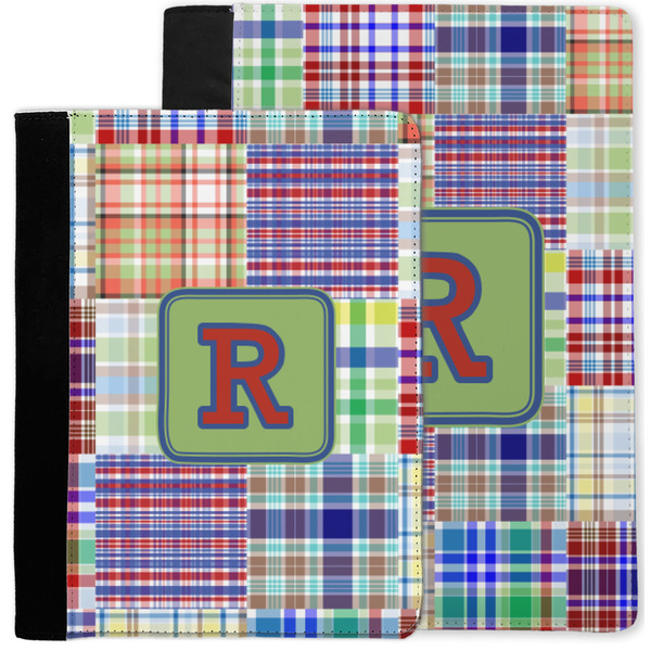 Blue Madras Plaid Print Notebook Padfolio - MAIN