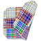 Blue Madras Plaid Print Octagon Placemat - Double Print (folded)