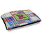 Blue Madras Plaid Print Dog Bed w/ Initial