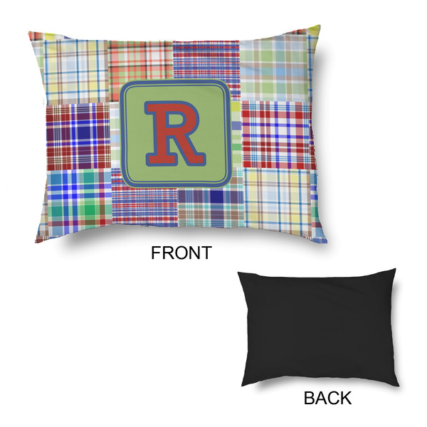 Blue Madras Plaid Print Outdoor Dog Beds - Medium - APPROVAL