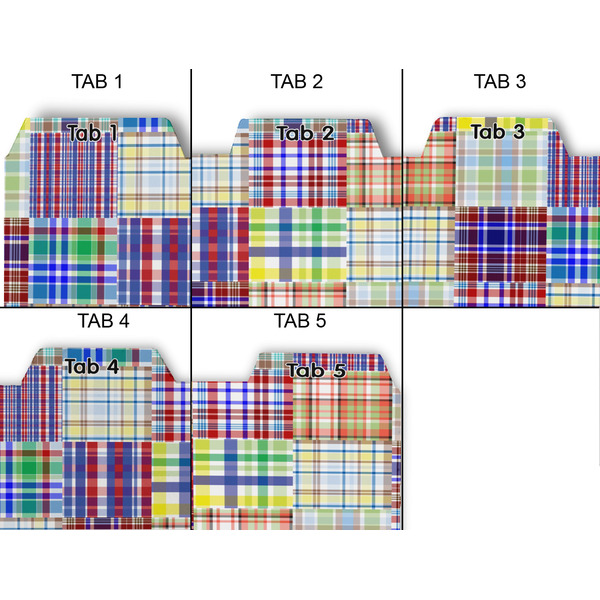Blue Madras Plaid Print Page Dividers - Set of 5 - Approval
