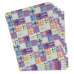 Blue Madras Plaid Print Binder Tab Divider - Set of 5 (Personalized)