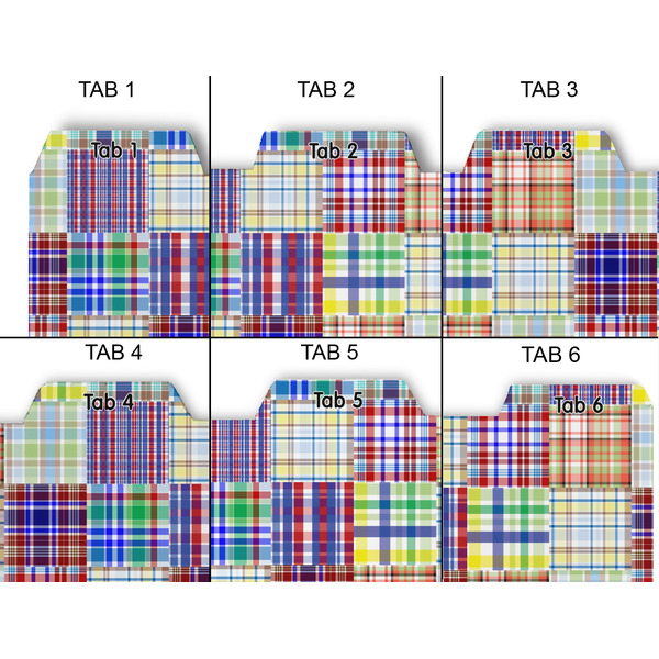 Blue Madras Plaid Print Page Dividers - Set of 6 - Approval