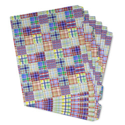 Blue Madras Plaid Print Binder Tab Divider - Set of 6 (Personalized)