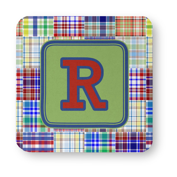 Blue Madras Plaid Print Paper Coasters - Approval