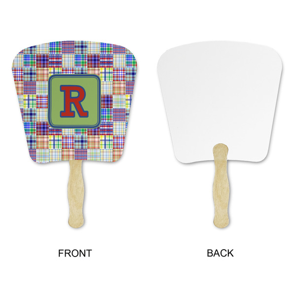 Blue Madras Plaid Print Paper Fans - Approval