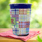 Blue Madras Plaid Print Party Cup Sleeves - with bottom - Lifestyle