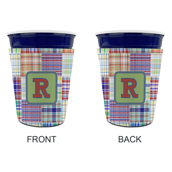 Blue Madras Plaid Print Party Cup Sleeves - without bottom - Approval