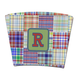 Blue Madras Plaid Print Party Cup Sleeve - without bottom (Personalized)