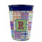 Blue Madras Plaid Print Party Cup Sleeves - without bottom - FRONT (on cup)