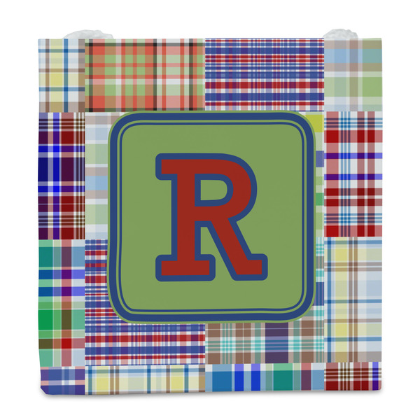 Blue Madras Plaid Print Party Favor Gift Bag - Gloss - Front