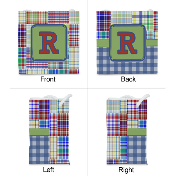 Blue Madras Plaid Print Party Favor Gift Bag - Matte - Approval