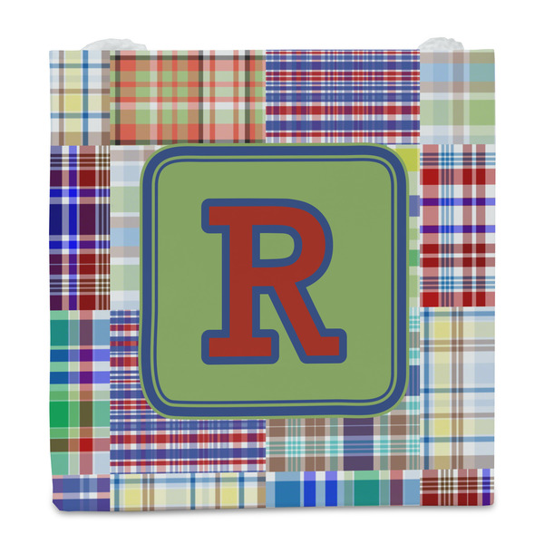 Blue Madras Plaid Print Party Favor Gift Bag - Matte - Front