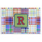 Blue Madras Plaid Print Disposable Paper Placemats (Personalized)
